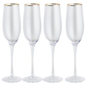 Wilko Gold Rimmed Flute Glasses